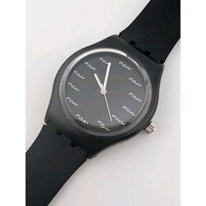 Real Now Watch Steal Time Back Unisex 40mm Case Black Silicone Band- New Battery